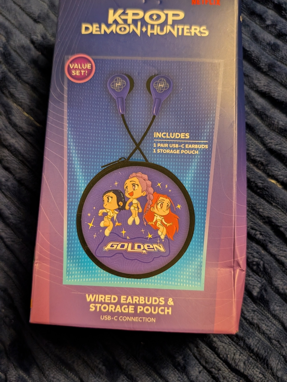 New K-pop Demon Hunters Wired Earbuds & Storage Pouch